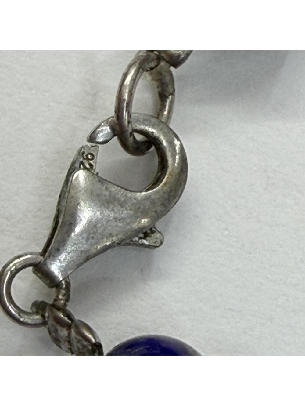 Southwestern Lapis Lazuli necklace with sterling claps - Picture 3 of 6